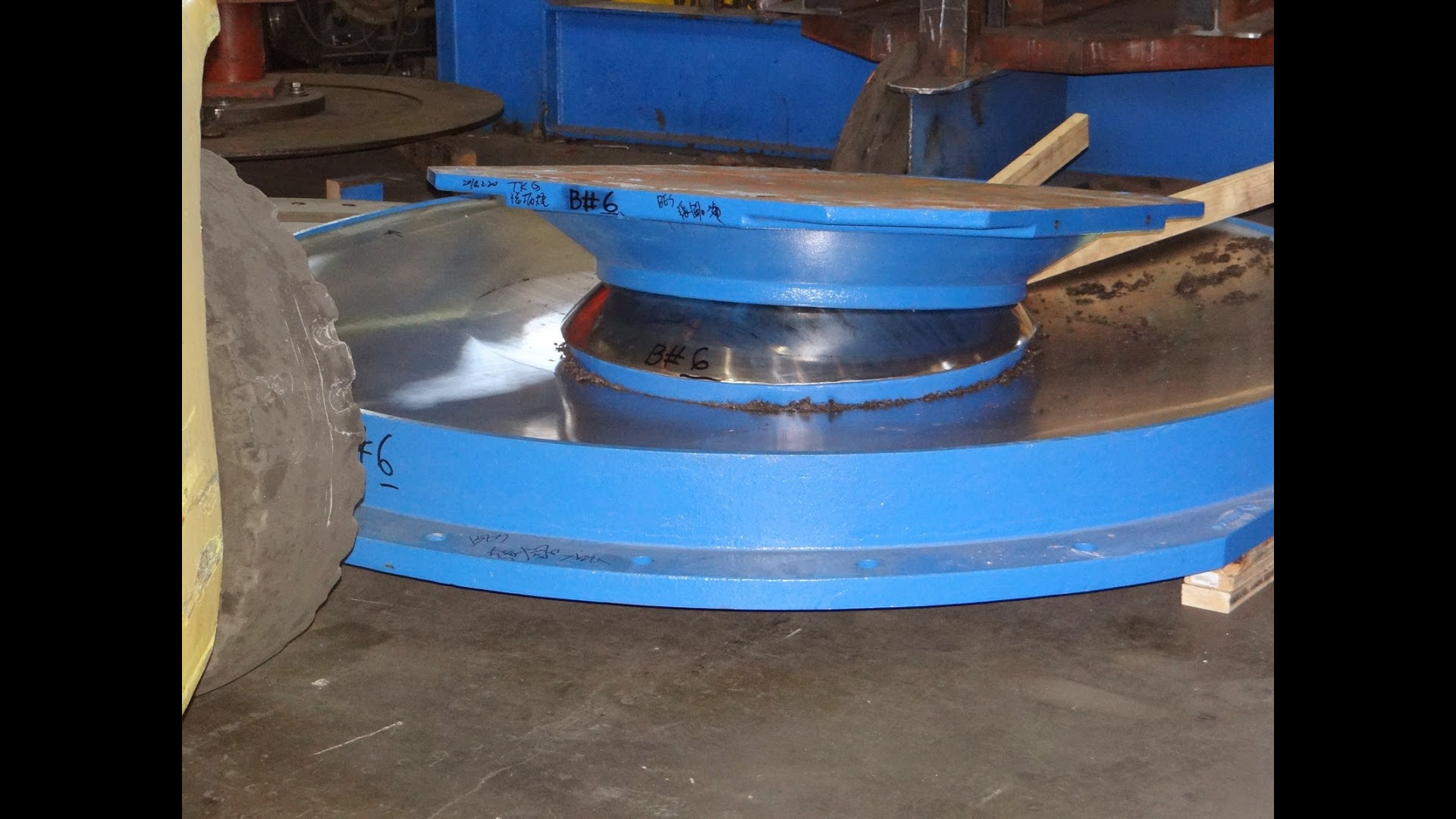 The Triple Pendulum Isolators that are made on the machine to be retrofitted