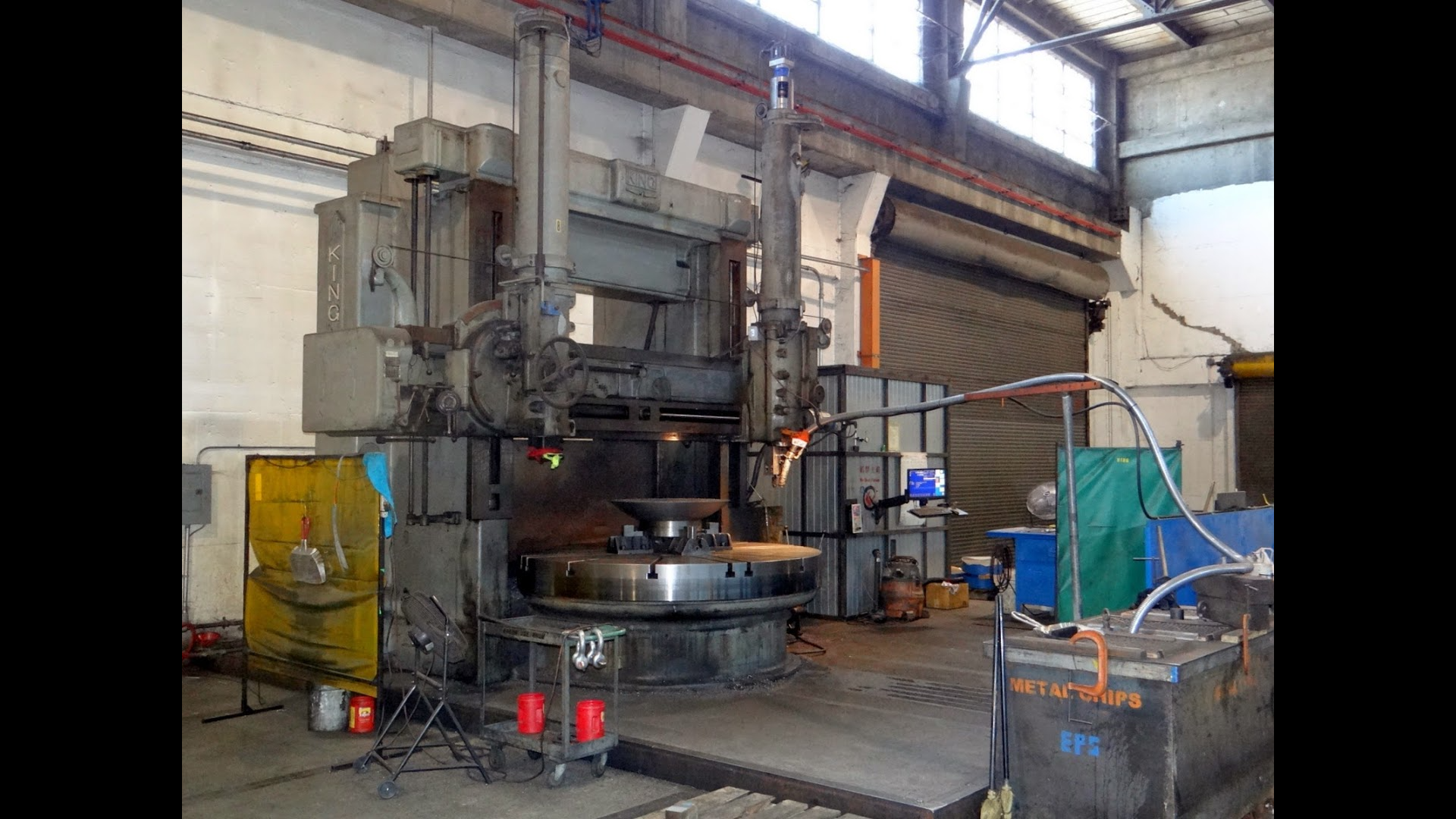 Left oblique view of the machine undergoing final acceptance testing