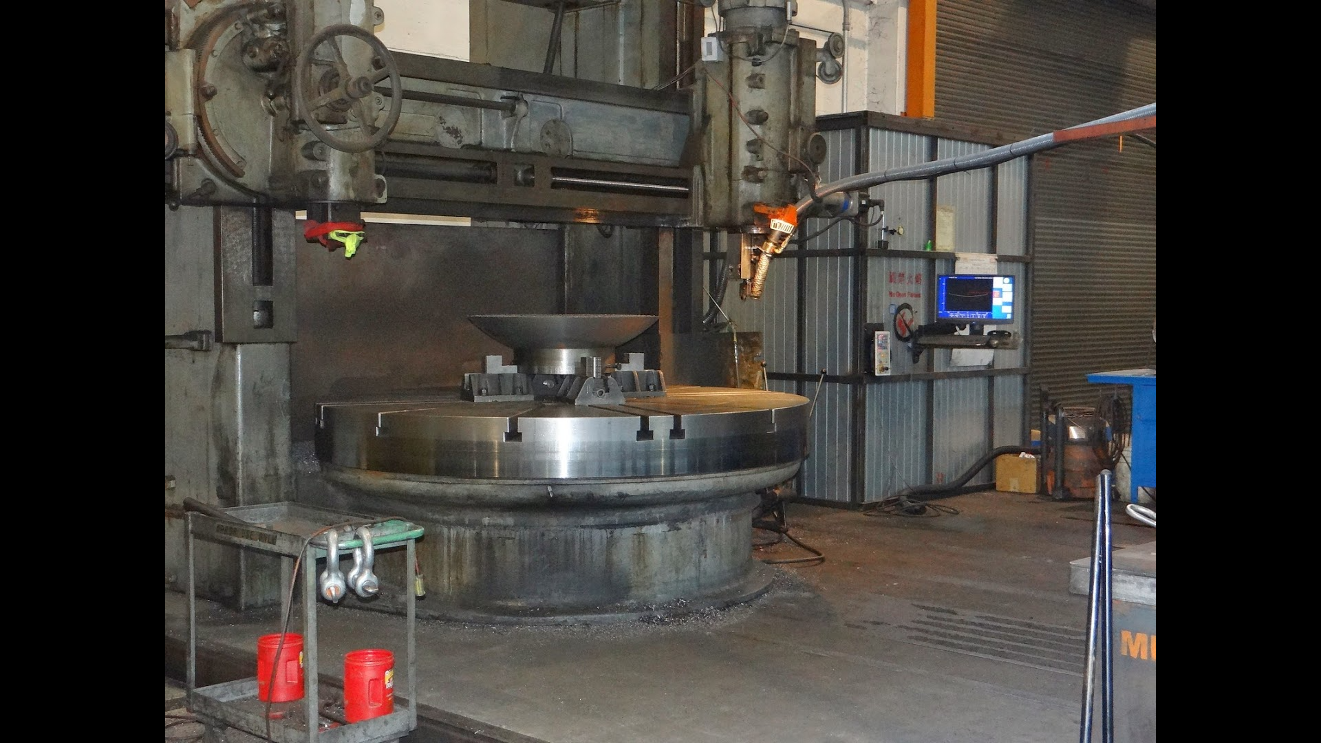 Original design of lathe had two cutters at opposite sides to balance forces on the part. With new controls, accuracy can be controlled even with only one side cutting. This makes setup and programming much easier. Especially since most of the cuts are vertical.