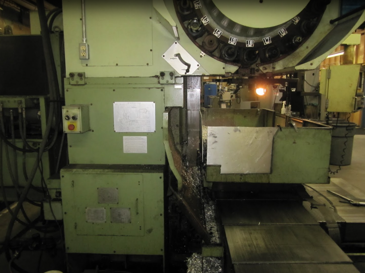 Left side of machine showing tool changer