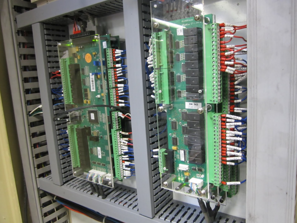 Right oblique view of new CNC control cards