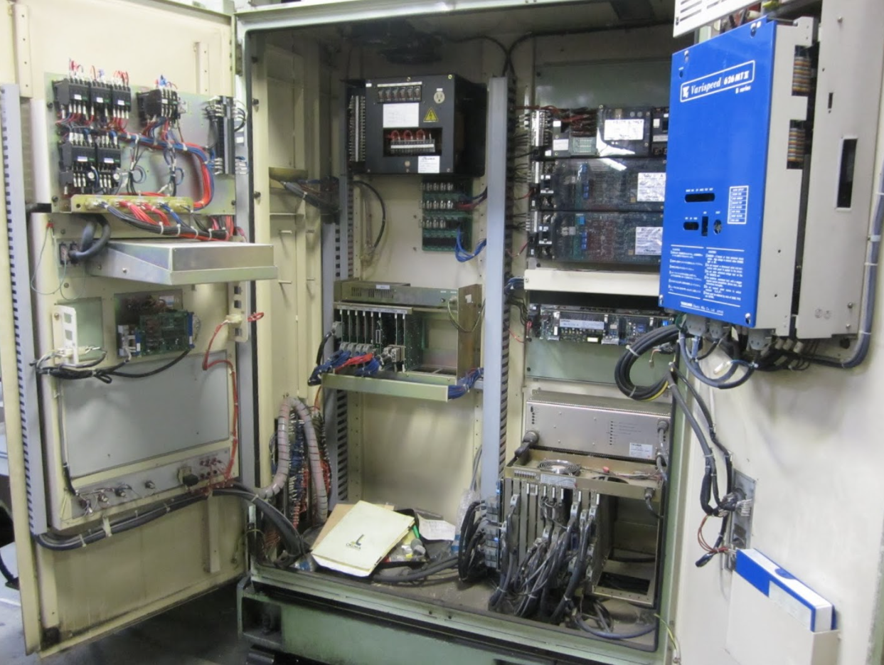 Main control cabinet before retrofit. Fortunately the owner kept the interior clean.
